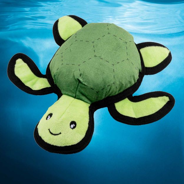 Sköldpadda av återvunnet material. Med pip i magen. 