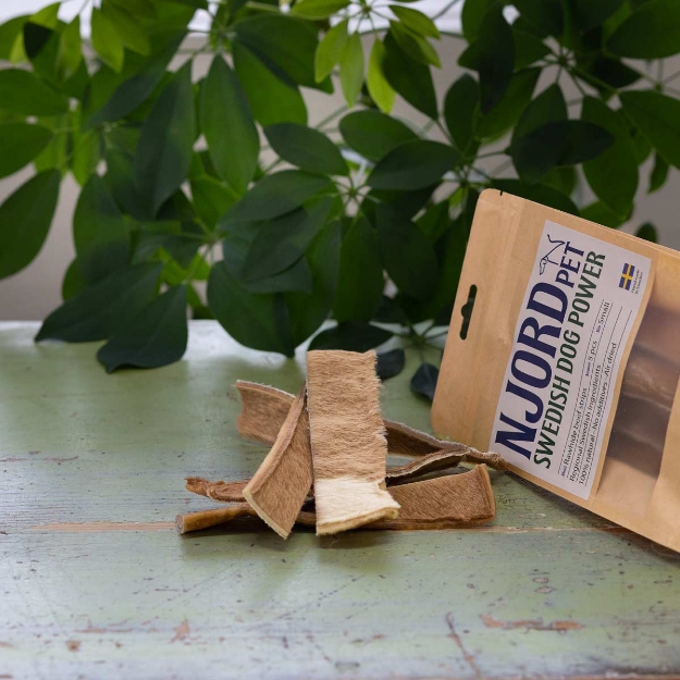 Nötstrips från Njord kommer i en fempack.