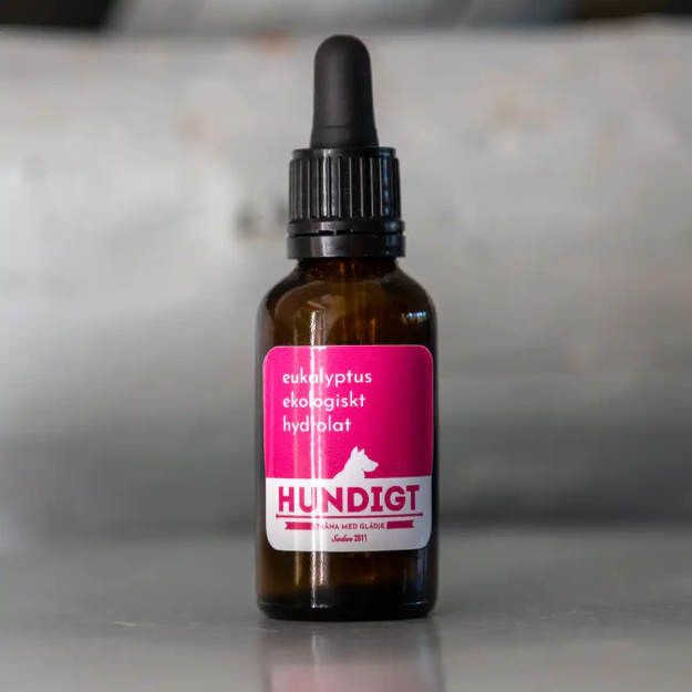 Ekologisk hydrolat eukalyptus till nosework i 30 ml brun flaska med pipett.