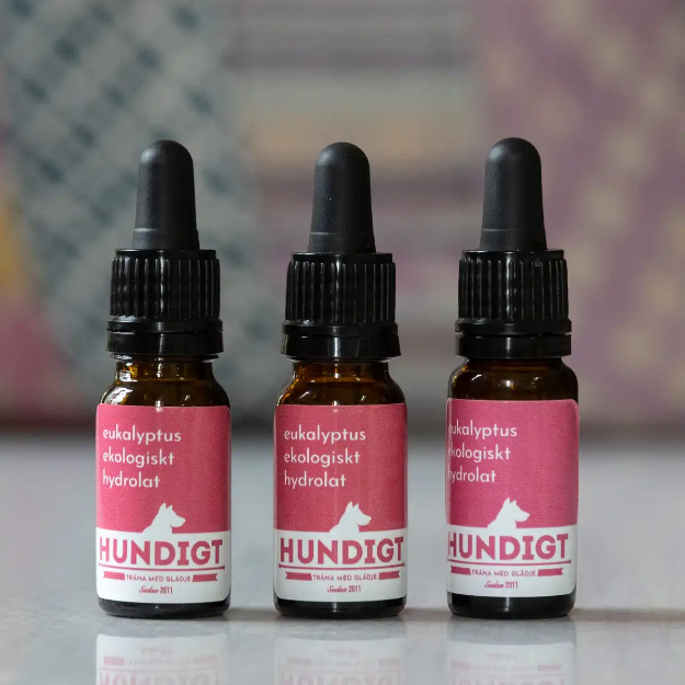 3-pacjk med eykalyptushydrolat från Florihana, Crearome och Opella.
